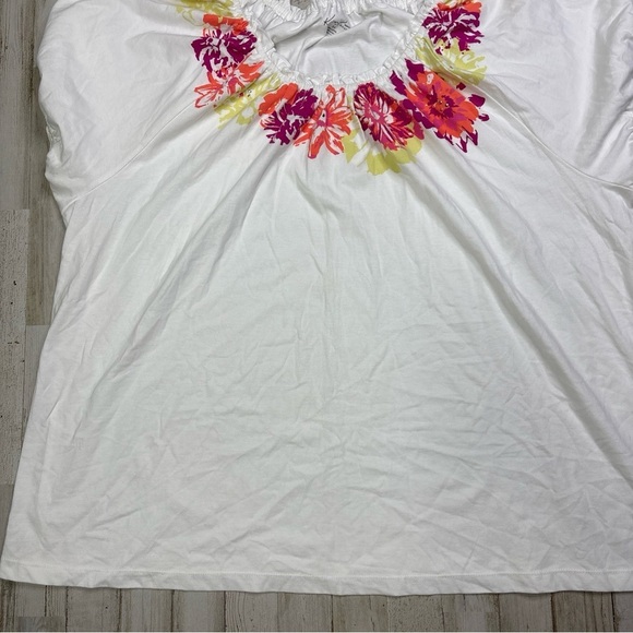 Kim Rogers Woman Top Short Sleeves White Casual Plus Sz 3X NWT! - Picture 5 of 16